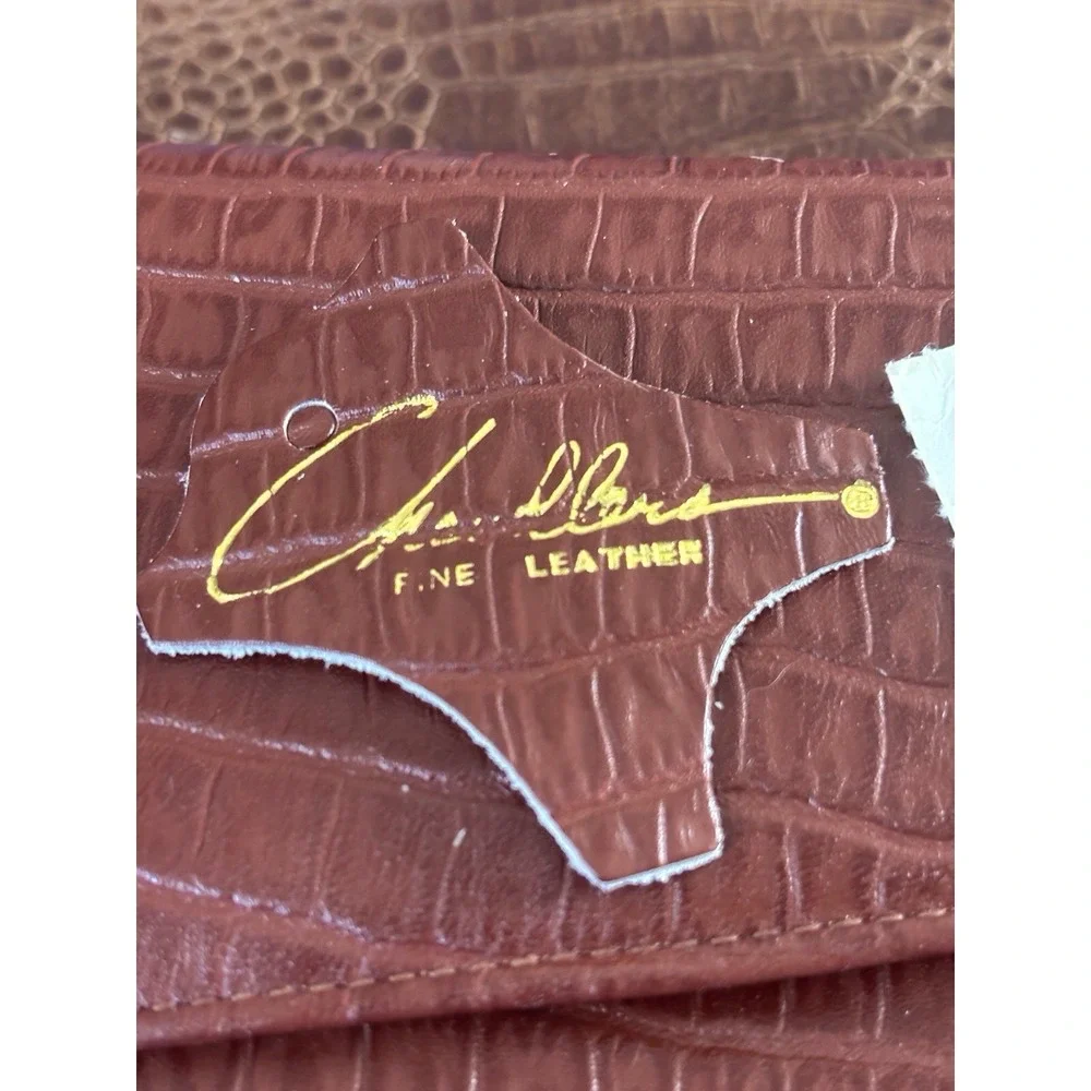 Clutch‎ Red Alligator Crocodile Genuine Leather Purse Bag 80's